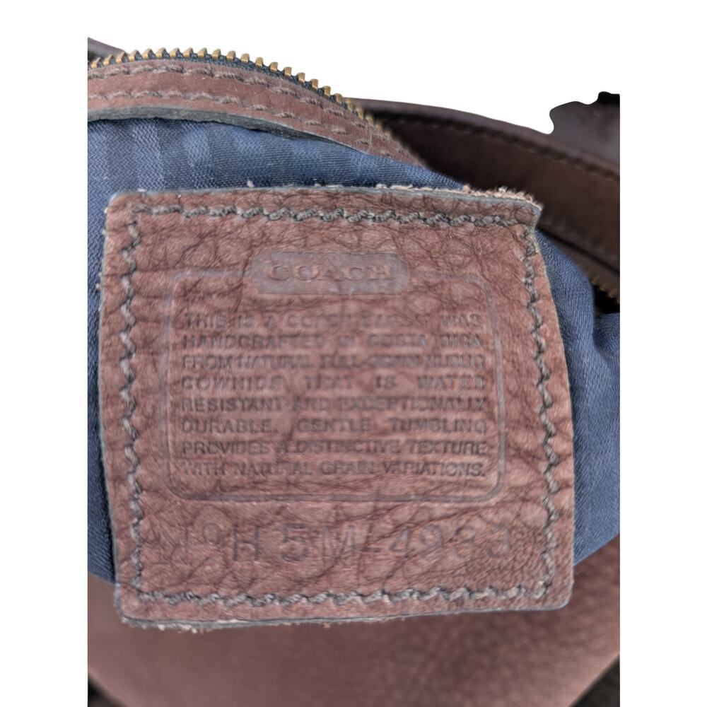 COACH COLLECTOR! ESPRESSO BROWN GENUINE PEBBLED NUBUCK LEATHER BUCKET BAG PURSE! - Picture 13 of 14